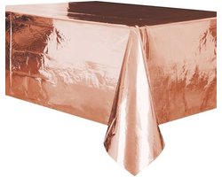 Tafelkleed - rose goud - 137 x 274 cm - folie - tafellaken - tafeldecoratie - Rechthoekig - Tafeldecoratie feestversiering