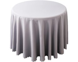 Tafelkleed Satijn, Effen Kleur Polyester Keuken Eetkamer Tafelkleed Voor Kerst Bruiloft Tafel Cover Hotel Banket Verjaardagsfeestje Tuin Home Decor, Grijs, 180cm Rond