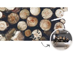 Tafelkleed - Tafellaken - 260x130 cm - Hout - Winter - Haard - Boomstam - Binnen en Buiten