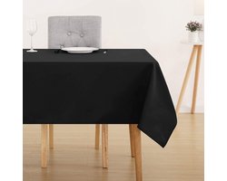 Tafelkleed Textiel Waterafstotend Rechthoekige Tafeldoek met Lotuseffect Afneembaar voor Eettafel Partij Zwart 130x280cm Tafelkleed