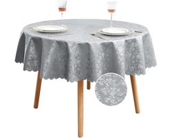 Tafelkleed van tafelzeil, rond, 110 cm, afwasbaar, plastic tafelkleed, hoogwaardig, waterdicht, voor feest, oudejaarsavond, outdoor, Nieuwjaar, tuintafel, salontafel, buiten