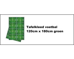 Tafelkleed voetbal 120cm x 180cm groen - Wegwerp tafelkleed voetbal EK WK Holland festival thema feest fun