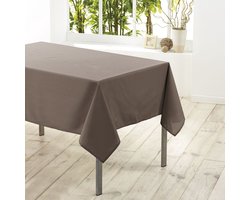 Tafelkleed voor binnen - Taupe - polyester - 140 x 200 cm - Basic eettafel tafelkleden