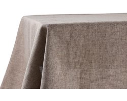Tafelkleed waterafstotend linnenlook | Vlekbescherming, wasbaar | Tuintafelkleed buiten, tafelkleed eettafel | Bruin Taupe - 110x110 cm
