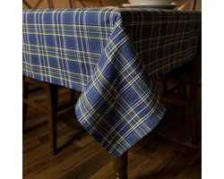Tafelkleed "Windsor" – Blauw Geruit – 140x280 cm – Engelse Ruit / Tartan – Klassiek & Feestelijk