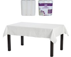 Tafelkleed Wit op rol - 3 rollen - Wegwerp & Waterproof - Wit - ON ROLL PAPER 100 x 120cm - Witte Tafelpapier - Diner - Tafelpapier op rol voor feesten, verjaardagen en evenementen