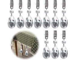 Tafelkleedhangers verzwaard - Tafelkleed Gewichten Set, 10 Stuks Metalen Clip AB Kristalglas Teardrop Prisma Hanger Tafelkleed Gewichten voor Picknicktafels - Tafelkleed Gewichten Zwaar Buiten (Netvormig) - Tafelkleed gewichtjes