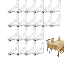 Tafelkleedhouders - Klemmen - Picknick Tafel - Robuuste Grip - 20 Stuks - Transparant
