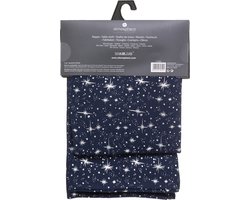 Tafelkleed/tafellaken - blauw - 140 x 240 cm - polyester - sterrenhemel