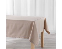 Tafelkleed/tafellaken in de kleur taupe - 140 x 240 cm - katoen stof - rechthoekig - binnen