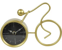 Tafelklok fiets Eddie zwart/goud - L4,5B22,5H16CM