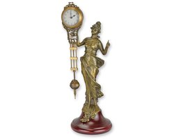 Tafelklok mysterieuze stijl – decoratieve klok gehouden door geklede vrouw – klassiek design – unieke woondecoratie – perfect cadeau