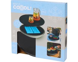 Tafelkoeler Ø 32 cm met 2 koelelementen – Dienblad koelplaat voor eten & drinken – BBQ tafelkoeler