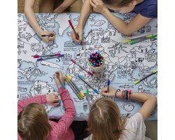 Tafellaken Met Wereldkaart