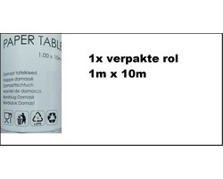 Tafellaken op rol wit 100cm / word geleverd in ingepakte rol van 10 meter
