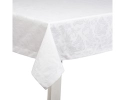 Tafellaken Pichler Palace BW (briljant - wit) - 135 x 170 cm - Chique Jacquard Damast Tafelkleed - 100% Katoen - Luxe Tafellinnen