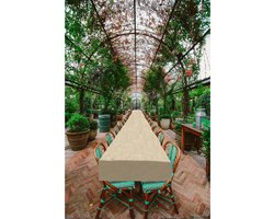 Tafellaken/tafelkleed rol papier - 800 x 118 cm - beige - Tafel decoratie - Lange tafels - Damast papier