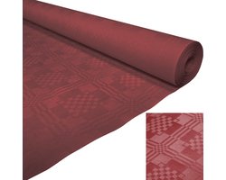 Tafellaken/tafelkleed rol papier - 800 x 120 cm - aubergine - Tafel decoratie - Lange tafels - Damast papier