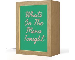 Tafellamp 15x20 cm - LED lamp - Menu - Quote - Roze - Decoratieve tafellampen - Dimbaar - Tafellampje slaapkamer - Woonkamer binnen