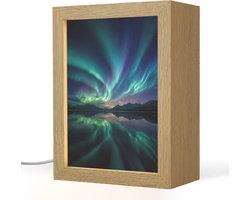 Tafellamp 15x20 cm - LED lamp - Noorderlicht - Kleurrijk - Bergmeer - Decoratieve tafellampen - Dimbaar - Tafellampje slaapkamer - Woonkamer binnen