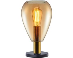 Tafellamp | 18,5 cm | Dorato | E27 | amber goud zwart | glas metaal | hotel chique modern sfeerverlichting