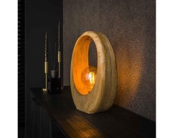 Tafellamp 1L Arch van Natuurlijk Mangohout voor Woonkamers - Massief Mango Naturel - Tafellampen - 30x13x43 cm - Sfeerverlichting - Stijlvol en Natuurlijk Design - Perfect voor Moderne Interieurs