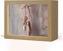 Tafellamp 20x15 cm - LED lamp - Balletschoenen - Satijn - Aardetinten - Decoratieve tafellampen - Dimbaar - Tafellampje slaapkamer - Woonkamer binnen