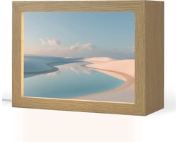 Tafellamp 20x15 cm - LED lamp - Duinen - Waterplas - Oneindige rust - Decoratieve tafellampen - Dimbaar - Tafellampje slaapkamer - Woonkamer binnen