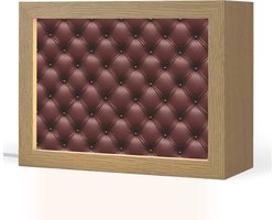 Tafellamp 20x15 cm - LED lamp - Leer - Patroon - Bordeaux - Decoratieve tafellampen - Dimbaar - Tafellampje slaapkamer - Woonkamer binnen
