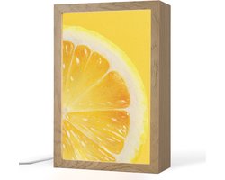 Tafellamp 20x30 cm - LED lamp - Citroen - Geel - Zonnig - Decoratieve tafellampen - Dimbaar - Tafellampje slaapkamer - Woonkamer binnen