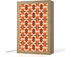 Tafellamp 20x30 cm - LED lamp - Geometrisch - Retro - Oranje - Decoratieve tafellampen - Dimbaar - Tafellampje slaapkamer - Woonkamer binnen