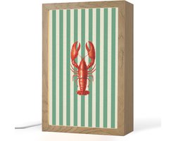 Tafellamp 20x30 cm - LED lamp - Kreeft - Strepen - Realistisch - Zomers - Decoratieve tafellampen - Dimbaar - Tafellampje slaapkamer - Woonkamer binnen