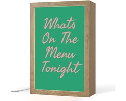 Tafellamp 20x30 cm - LED lamp - Menu - Quote - Roze - Decoratieve tafellampen - Dimbaar - Tafellampje slaapkamer - Woonkamer binnen
