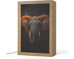 Tafellamp 20x30 cm - LED lamp - Olifant - Oranje - Oren - Decoratieve tafellampen - Dimbaar - Tafellampje slaapkamer - Woonkamer binnen