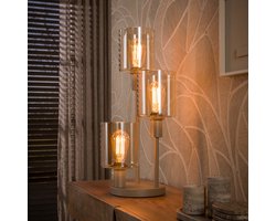 Tafellamp | 29 cm | Sepiora | 3 lichts | E27 | beige creme | glas metaal | decoratieve diffuse hotel chique landelijke romantische trendy sfeerverlichting
