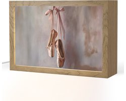 Tafellamp 30x20 cm - LED lamp - Balletschoenen - Satijn - Aardetinten - Decoratieve tafellampen - Dimbaar - Tafellampje slaapkamer - Woonkamer binnen