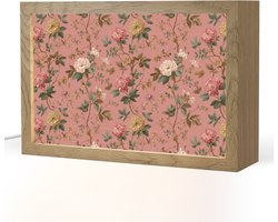 Tafellamp 30x20 cm - LED lamp - Klassiek - Botanisch - Roze - Decoratieve tafellampen - Dimbaar - Tafellampje slaapkamer - Woonkamer binnen