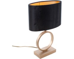 Tafellamp | 38 cm | Sienna | E27 | goud zwart | metaal stof | decoratieve functionele landelijke lifestyle moderne romantische sfeer verlichting
