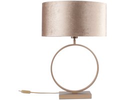 Tafellamp | 40 cm | Sienna ovale kap | E27 | brons taupe | metaal stof | decoratieve functionele landelijke lifestyle moderne romantische sfeer verlichting