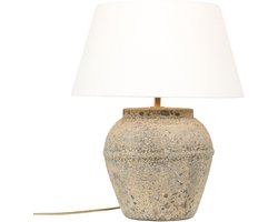 Tafellamp | 45 cm | keramieke tafellampen met kap | E27 | beige, crème | keramiek en stof | decoratieve, klassieke, landelijke, romantische sfeerverlichting