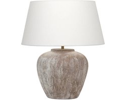 Tafellamp | 45 cm | keramieke tafellampen met kap | E27 | beige creme | keramiek stof | landelijke klassieke romantische sfeer verlichting