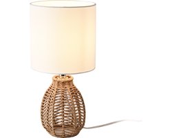 Tafellamp Alfreton bureaulamp 36 cm E14 beige chroom wit