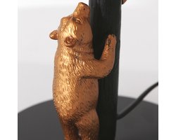 Tafellamp Animaux | 1-lichts | mat zwart & goud | Ø 20 cm kap | 40 cm hoog | E27 fitting | modern design | gouden accenten | slaapkamer / woonkamer