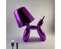 Tafellamp ballon hond – Dimbare LED met 3 Lichtstanden – Touch & Draadloos – USB Oplaadbaar met Accu – Zonder Snoer – Moderne Eyecatcher – Sfeerverlichting voor Woonkamer, Slaapkamer & Kantoor