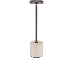 Tafellamp Bijzetlamp Leeslamp Travertin steen Aanraakdimmer LED H 34 cm