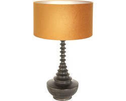 Tafellamp Bois | 1-lichts | antiek zwart & goud | E27 grote fitting | sfeervolle verlichting | woonkamer / slaapkamer | modern design