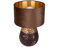 Tafellamp "Bronco" Keramiek Hoogte 39 cm Diameter 26cm Donkerbruin