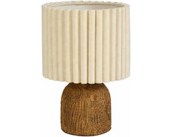 Tafellamp Bruin 33xØ22 cm – Japandi Tafellamp met Lampenkap – Decoratieve Bureaulamp & Bedlamp voor Woonkamer, Slaapkamer, Nachtkastje en Bureau – Energieklasse A