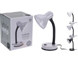 Tafellamp-bureaulamp-hoogte33 cm-25W/E27-wit-zwart