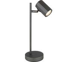 Tafellamp Bureaulamp Leeslamp grijs Spot beweegbaar, metaal aluminium, 1x GU10 fitting, LxBxH 16.5x12x35cm